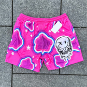 Contrast color mesh shorts
