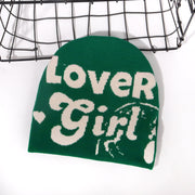 LOVER letter knitted hat