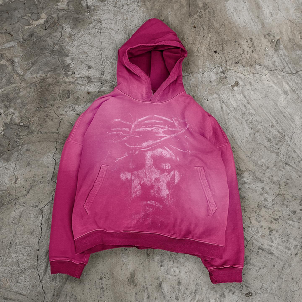 Vintage Jesus Print Hoodie