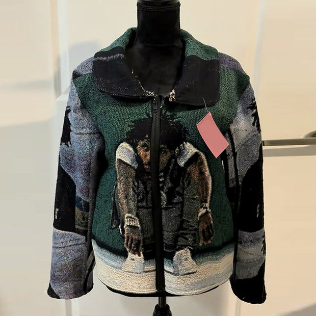 young boy lapel zip-up hoodie