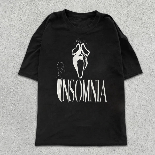 Mask Ghost Print Short Sleeve T-Shirt