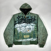 Valley Vintage Print Fleece Zip-Up Hooded Jacket