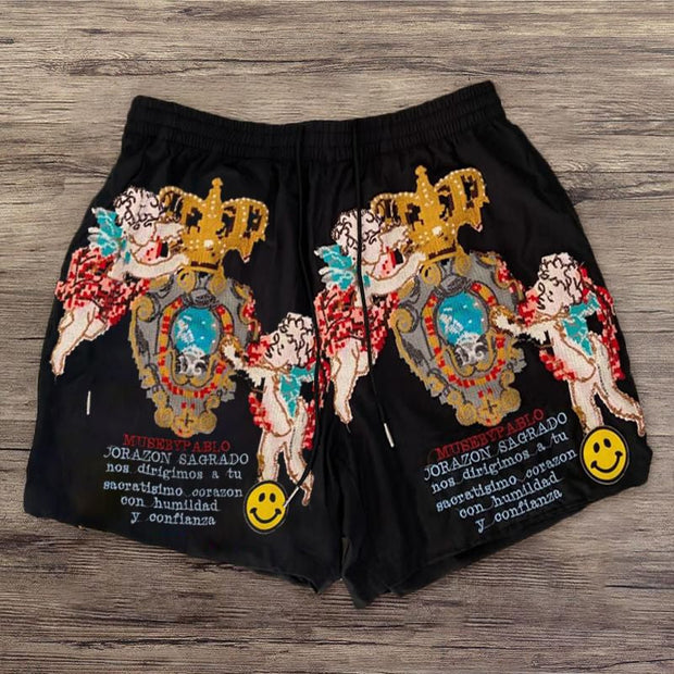 Vintage art print shorts