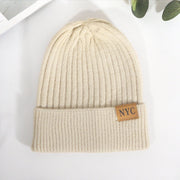 Casual and versatile NYC letter wool knitted hat Japanese style