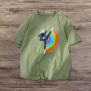 Dancer rainbow print short-sleeved T-shirt