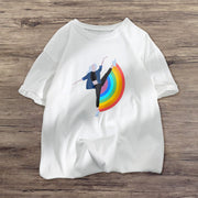Dancer rainbow print short-sleeved T-shirt