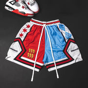 Contrast Trendy Zip Mesh Shorts