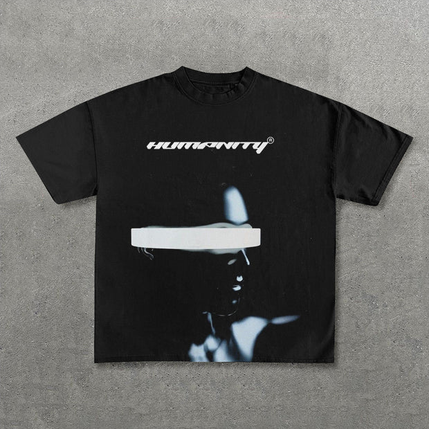 Blindfolded Print Short Sleeve T-Shirt