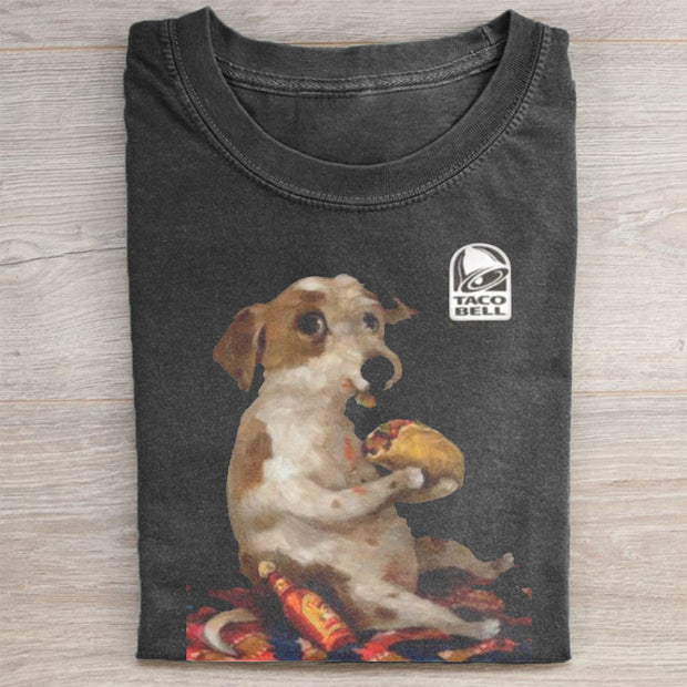 Dog Chill With Taco Bell Vintage Graphic T-shirt