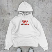 Letters Earth Print Long Sleeve Hoodies