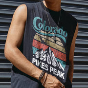 snow mountain print waistcoat