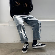 Graffiti casual long loose wide-leg pants