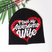 English love wool warm knitted hat