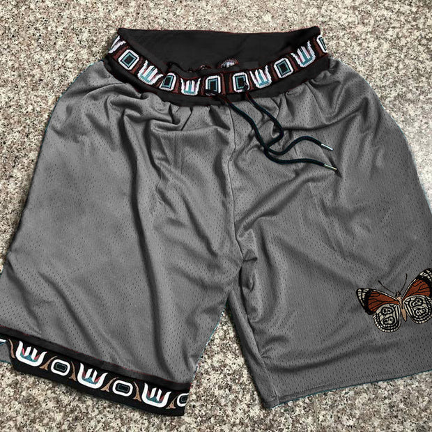 Vintage Butterfly Mesh Track Shorts