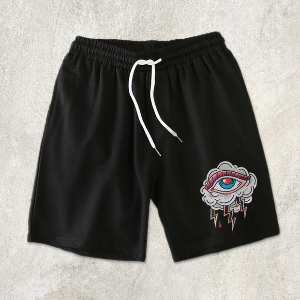 street eye print track shorts