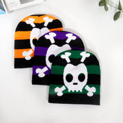 Striped skull knitted hat fashionable casual hat