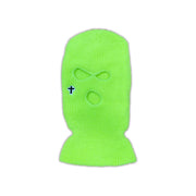 Cross embroidered knitted warm three-hole hat men and women ski mask hat