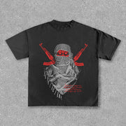 Personalized street style dangerous goods print T-shirt