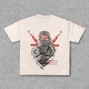 Personalized street style dangerous goods print T-shirt