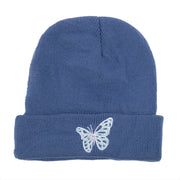 Butterfly print knit hat pullover cap go out warm woolen cap