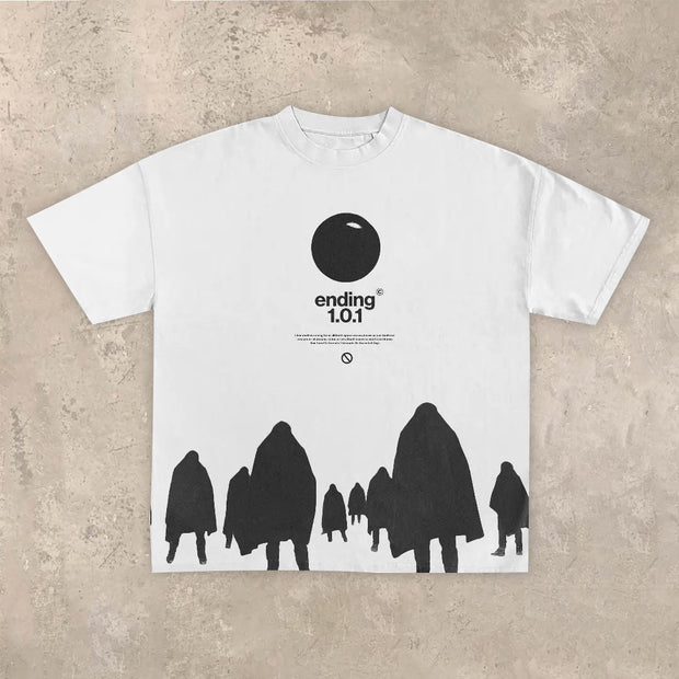 Personalized street style printed short-sleeved loose round neck T-shirt