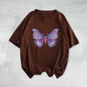 Fashion Butterfly Street Shooting Short Sleeve T-shirt