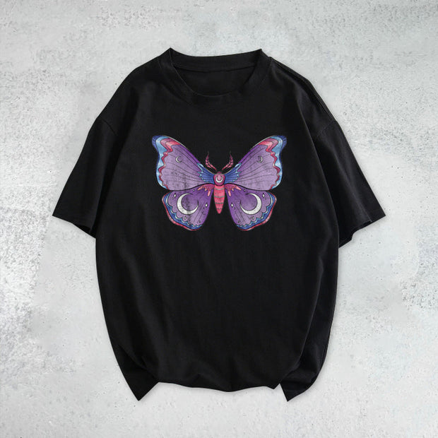 Fashion Butterfly Street Shooting Short Sleeve T-shirt