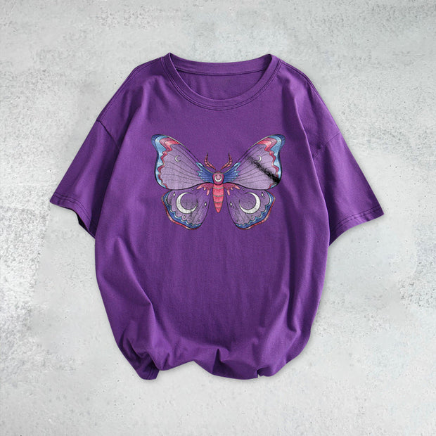 Fashion Butterfly Street Shooting Short Sleeve T-shirt