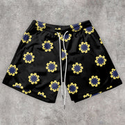 Comic print statement retro shorts