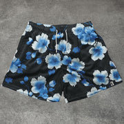 Personalized street style floral stretch shorts