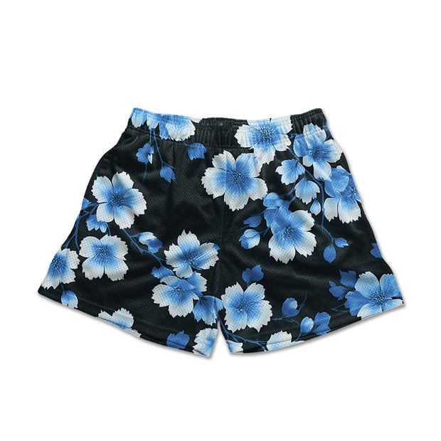 Personalized street style floral stretch shorts