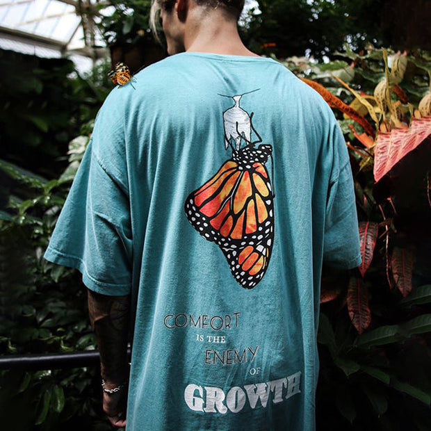 Casual personality butterfly print T-shirt