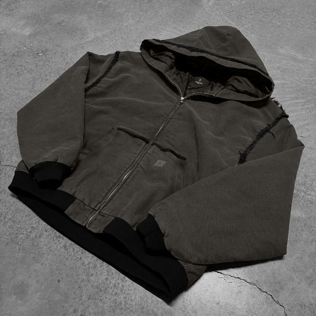 Street Style Tassel Hooded Lined Jacket