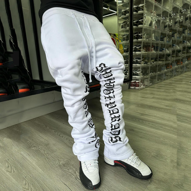 Casual street style stacked trousers