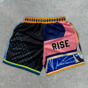 Fashionable preppy star-striped track shorts