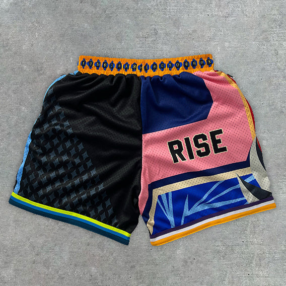 Fashionable preppy star-striped track shorts