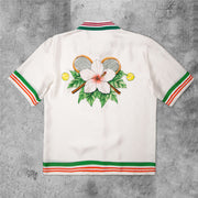 Fashion striped coconut print art shirt