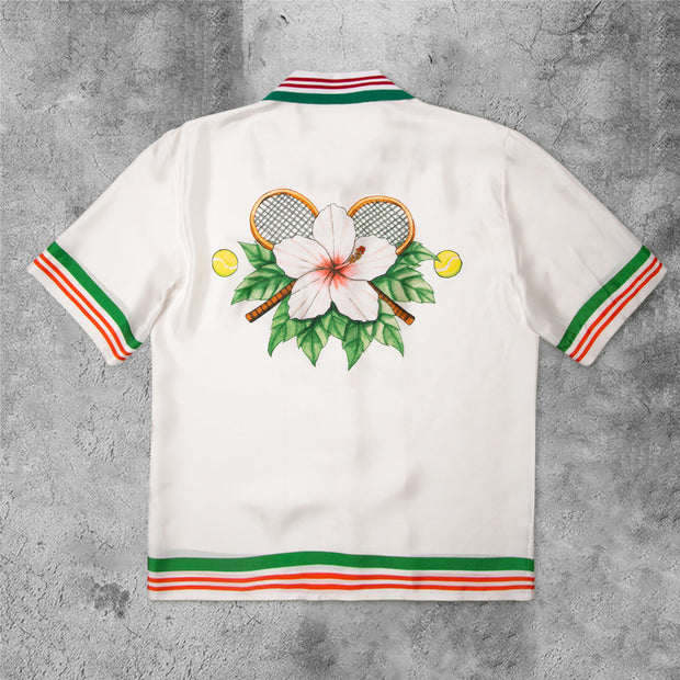 Fashion striped coconut print art shirt