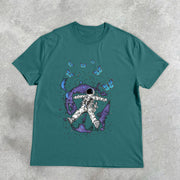 astronaut butterfly design print T-shirt