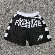 Black And White Print Mesh Shorts