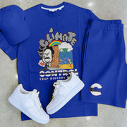 Casual Fashion Cartoon Short Sleeve Suit