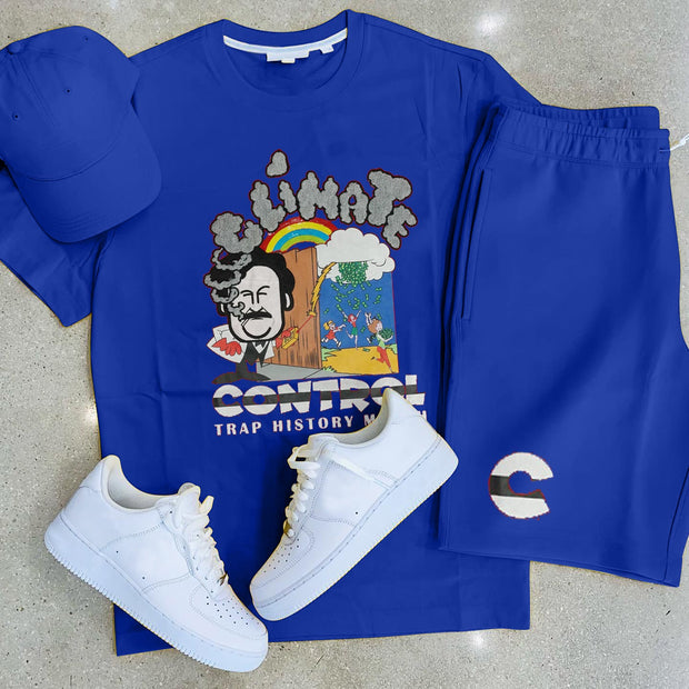 Casual Fashion Cartoon Short Sleeve Suit