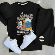 Casual Fashion Cartoon Short Sleeve Suit