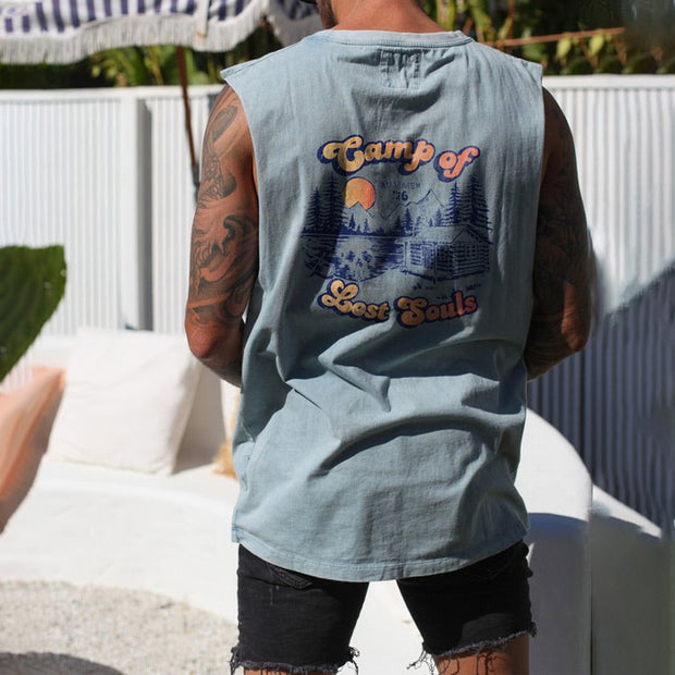 graphic print holiday vest