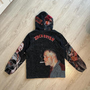 Fashionable statement tapestry print hoodie