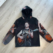 Fashionable statement tapestry print hoodie
