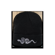 Personality all-match embroidery snake knit hat men