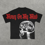 Money On My Mind Print Short Sleeve T-Shirt