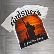 godspeed print crew neck T-shirt