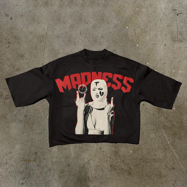 Madness Printed Three-quarter Sleeve T-shirt